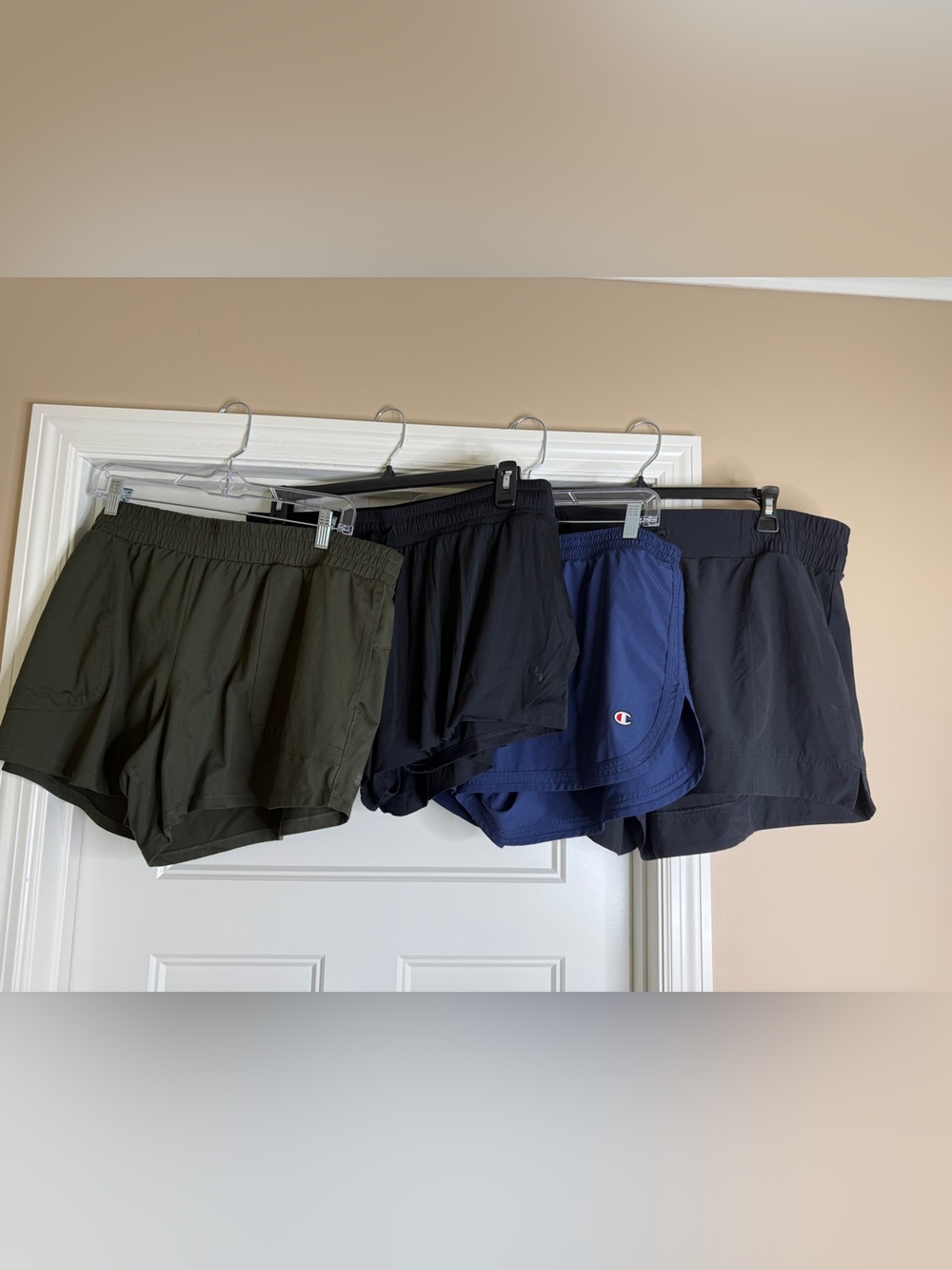 Women’s Athletic Shorts Bundle, size XXL— Olive, Navy, and Black x2